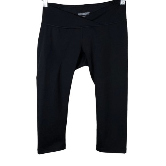 ODODOS Cross Waist Black Athletic Capri Workout Pants Size M - Picture 1 of 9